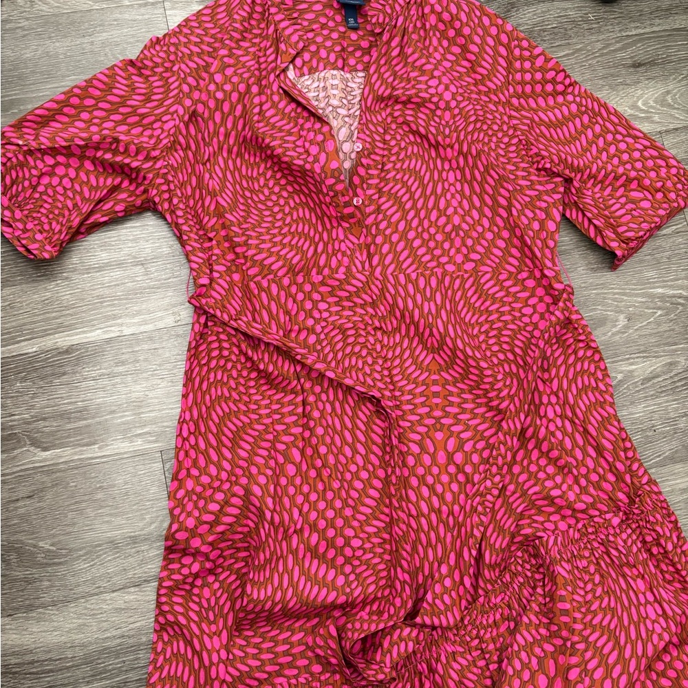 Scoop NYC Pink and Red Maxi Dress